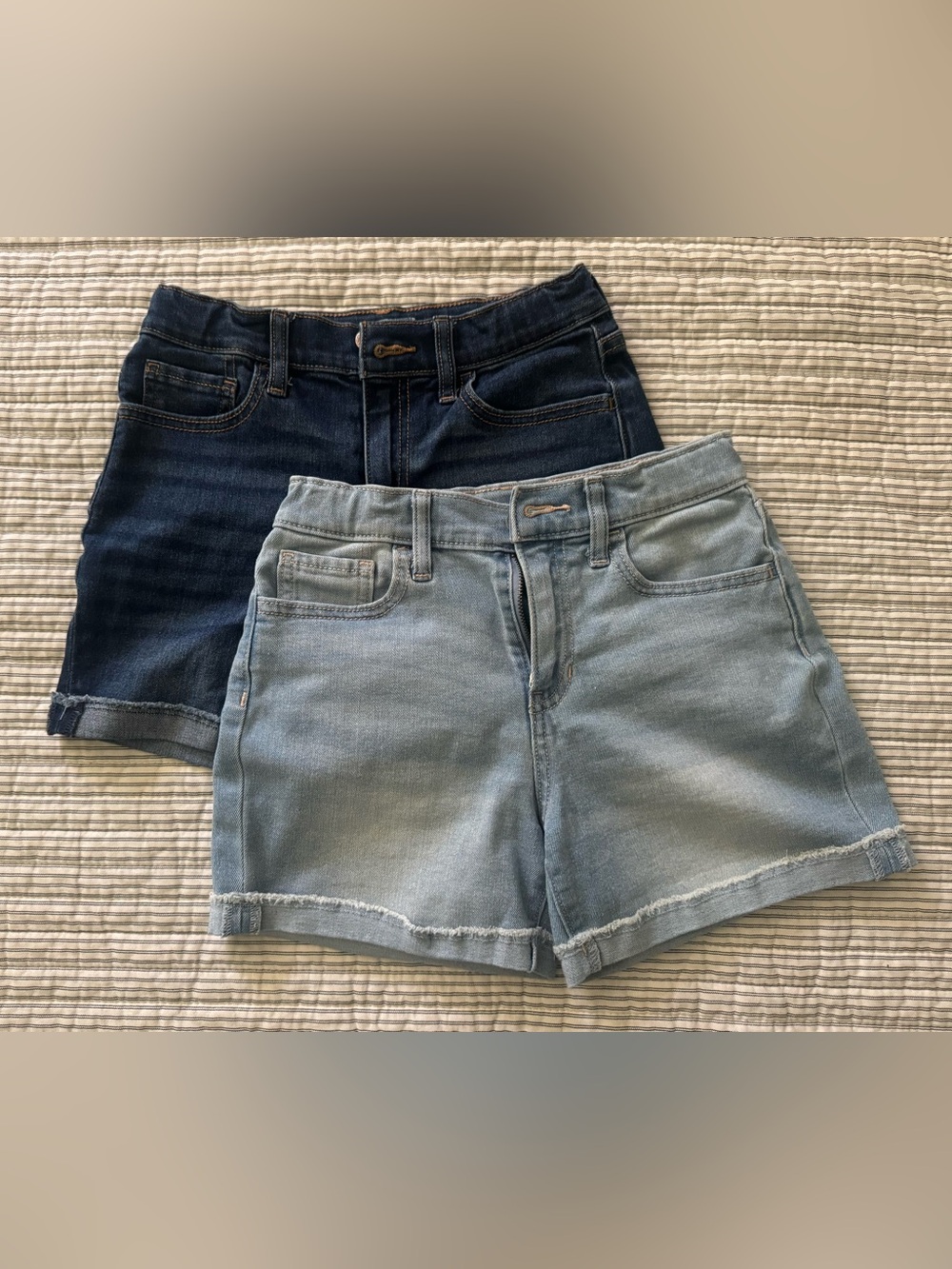 Old Navy Light & Dark Blue Girls Denim Shorts